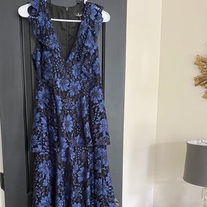 Lulus Molinetto Navy Lace Tiered Maxi Dress
